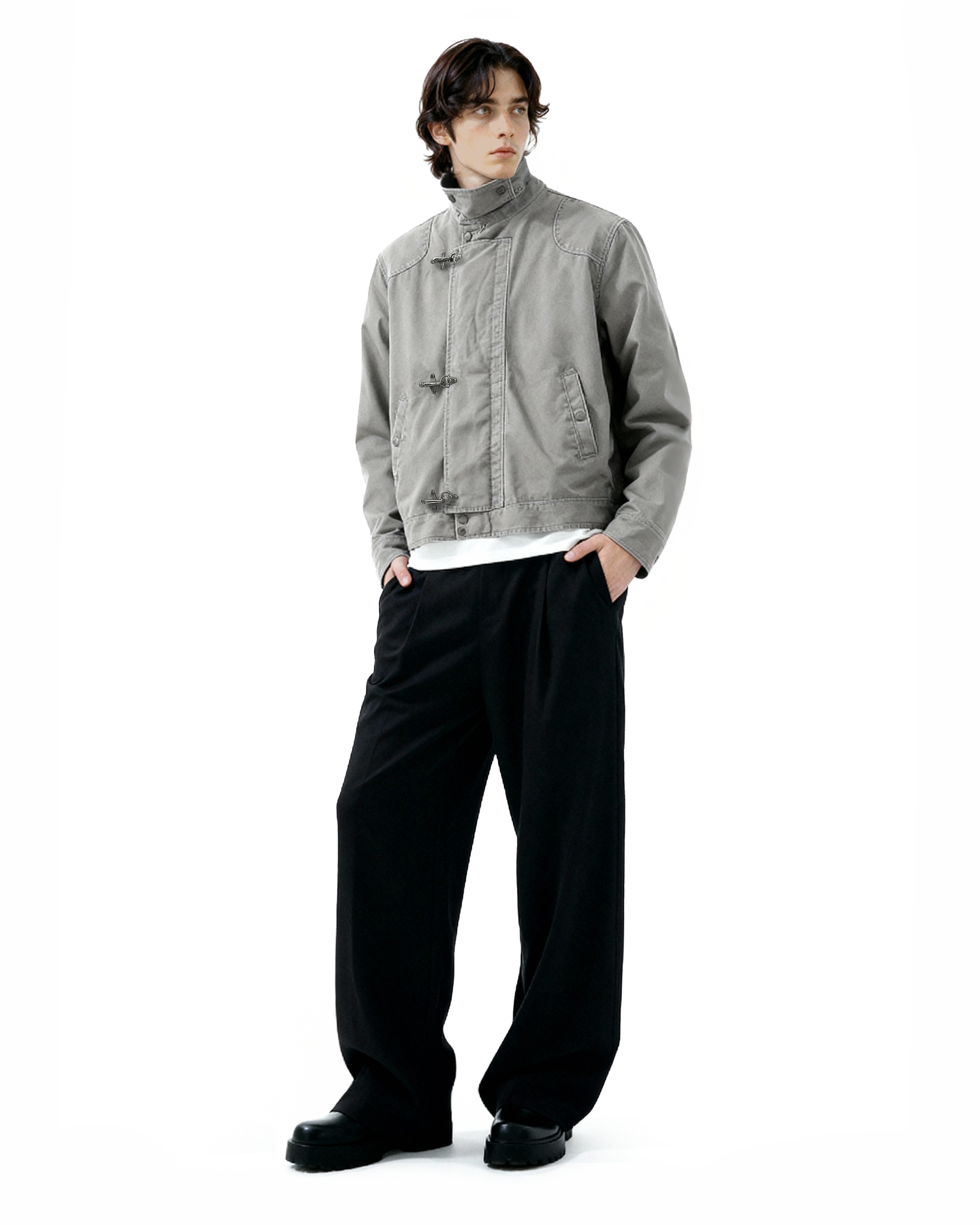 Fireman Clasp Utility Worker Jacket with Stand Collar