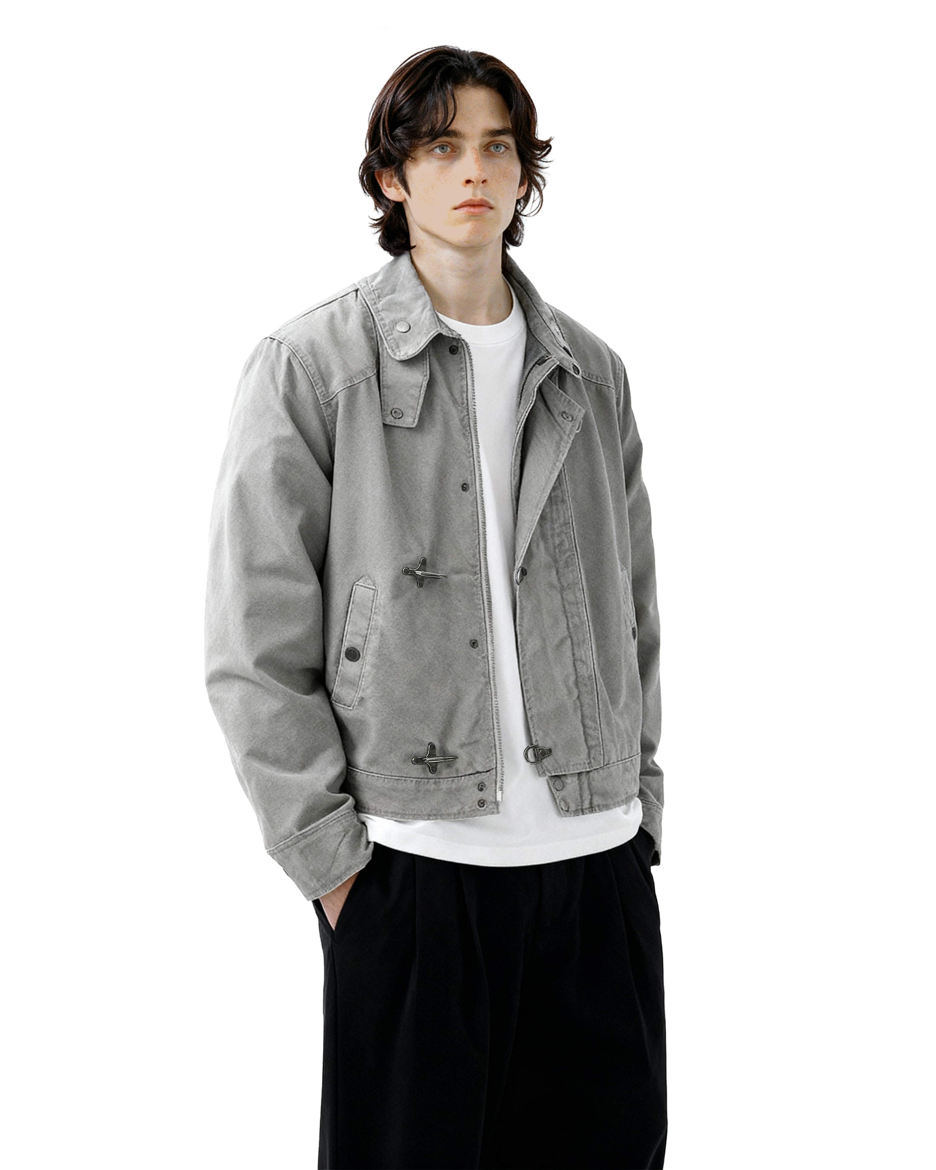 Fireman Clasp Utility Worker Jacket with Stand Collar