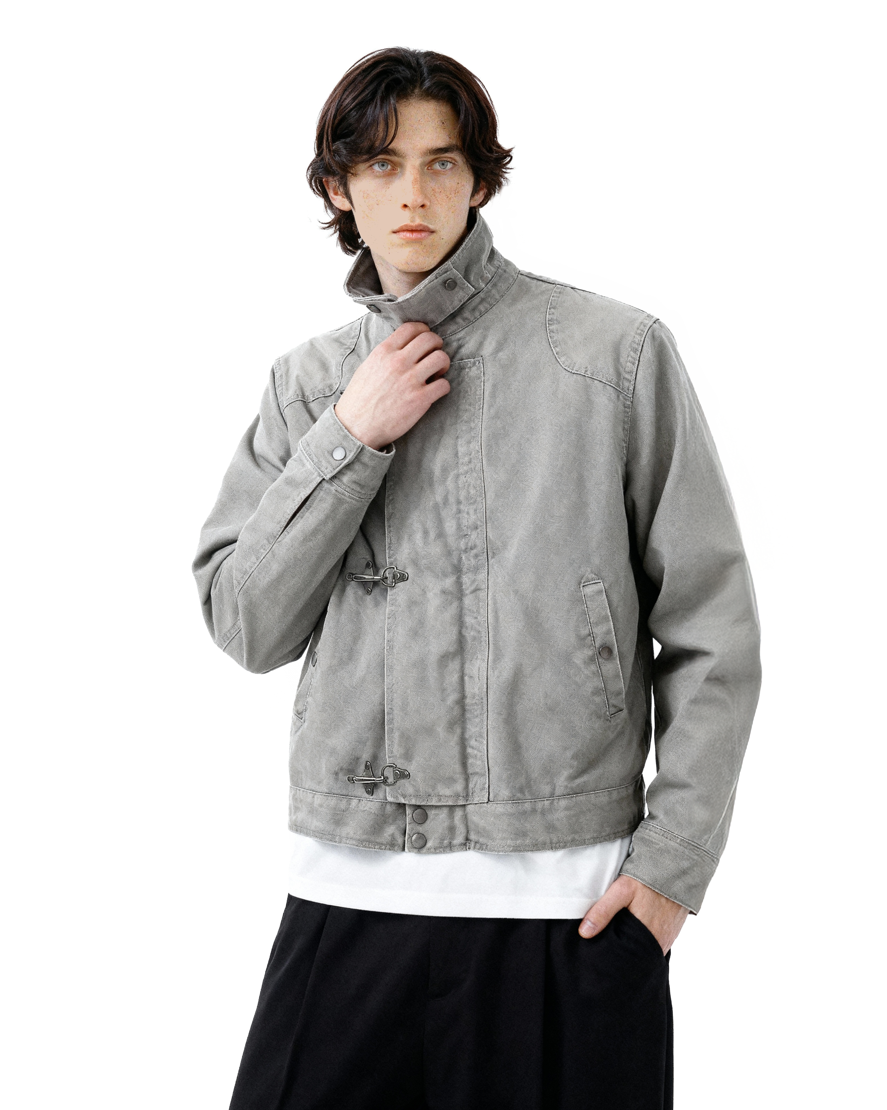 Fireman Clasp Utility Worker Jacket with Stand Collar