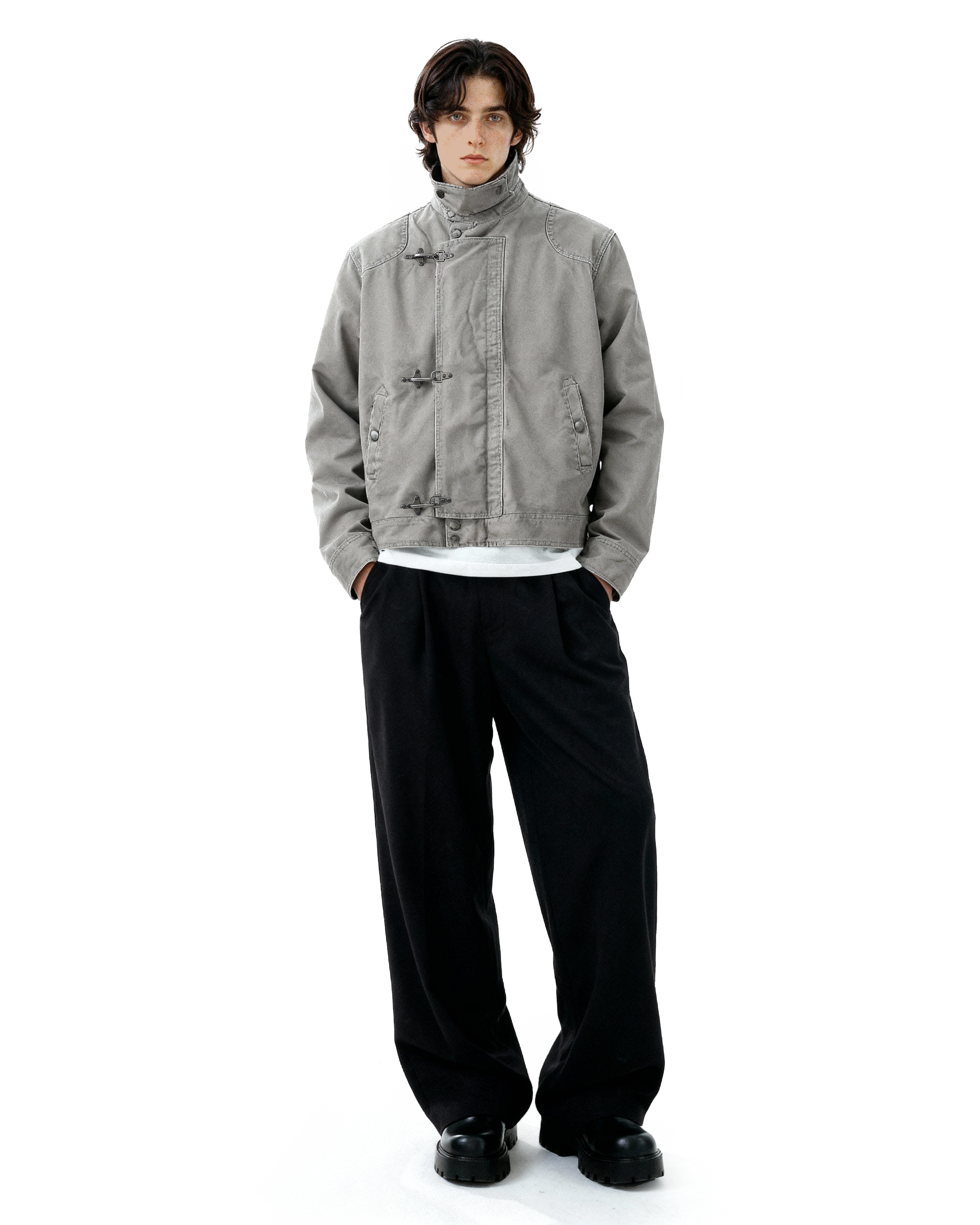 Fireman Clasp Utility Worker Jacket with Stand Collar