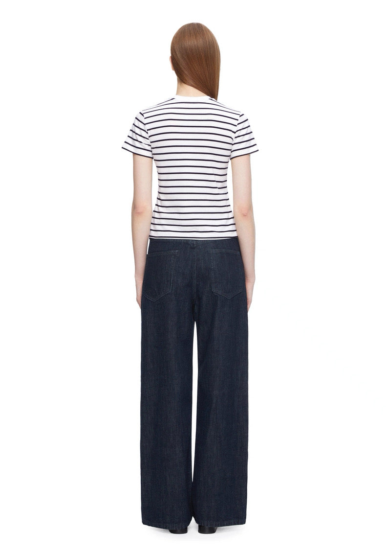 High Waist Straight-Leg Selvidge Effect Jeans