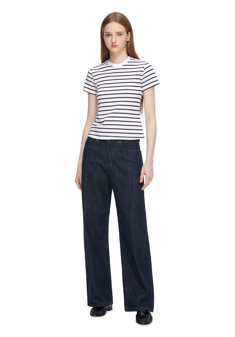 High Waist Straight-Leg Selvidge Effect Jeans