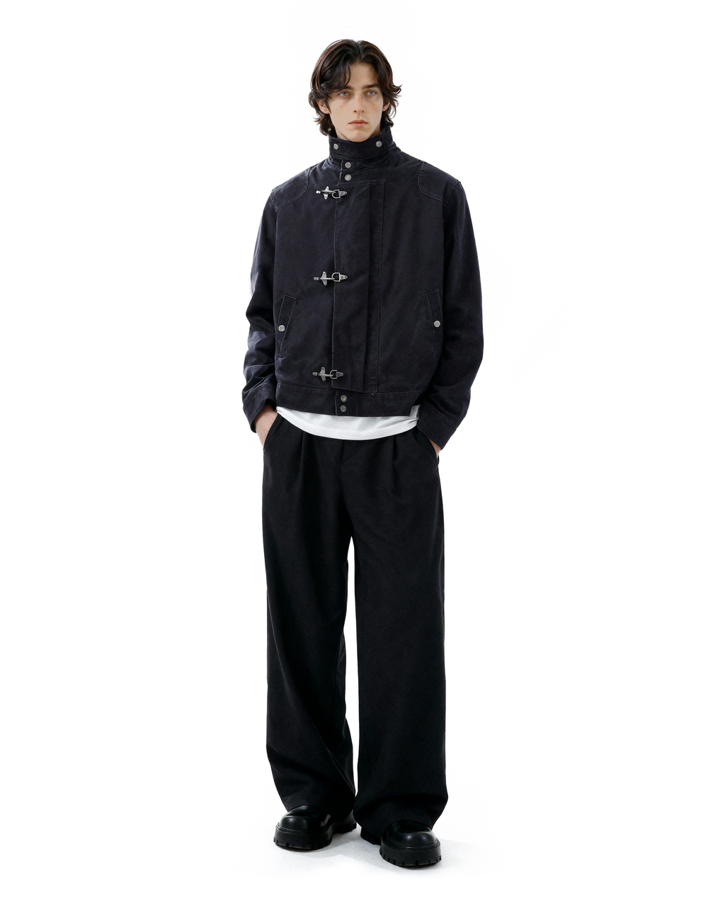 Fireman Clasp Utility Worker Jacket with Stand Collar