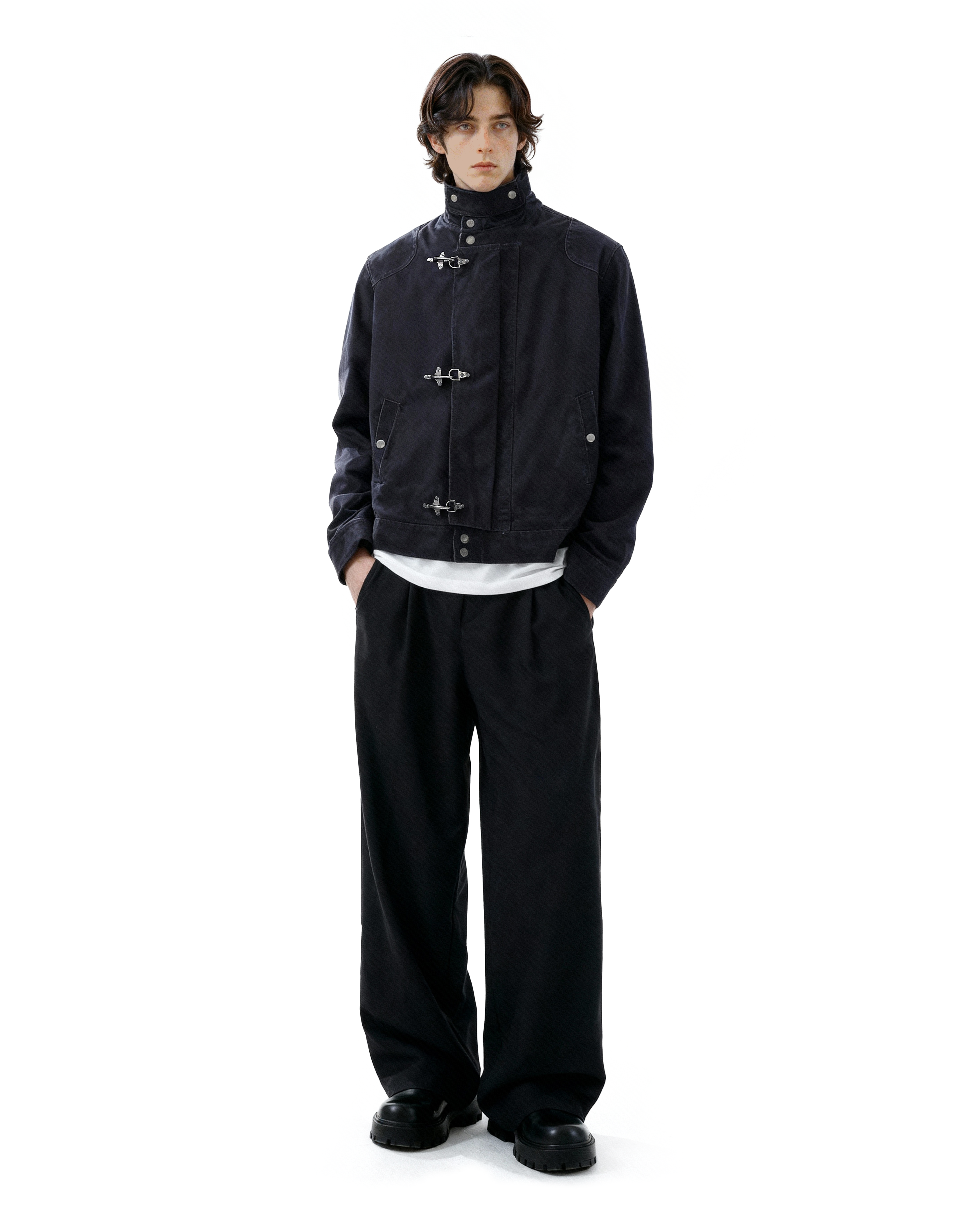 Fireman Clasp Utility Worker Jacket with Stand Collar