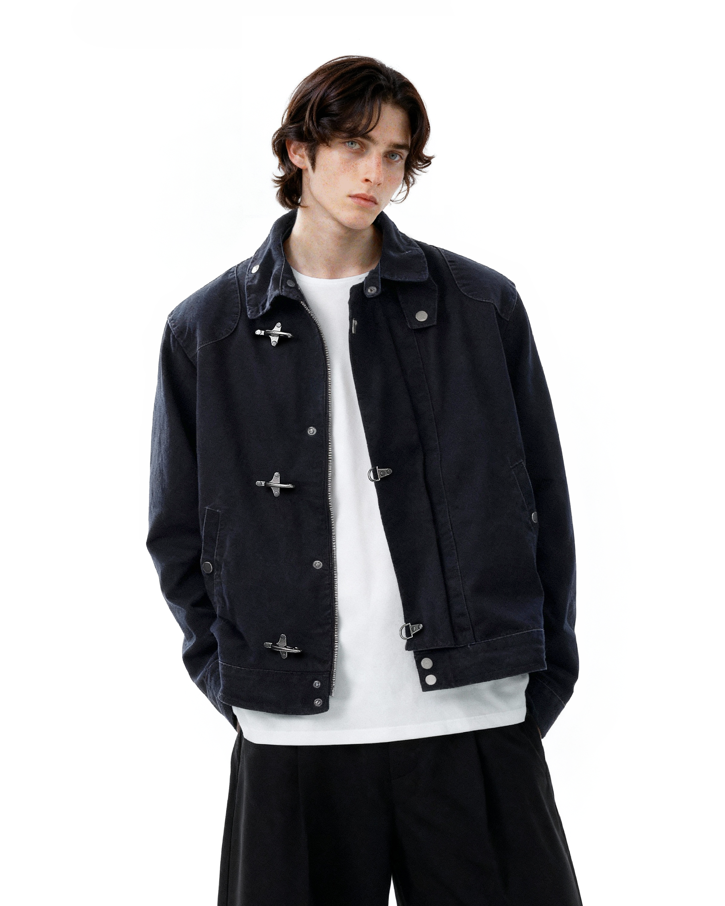 Fireman Clasp Utility Worker Jacket with Stand Collar