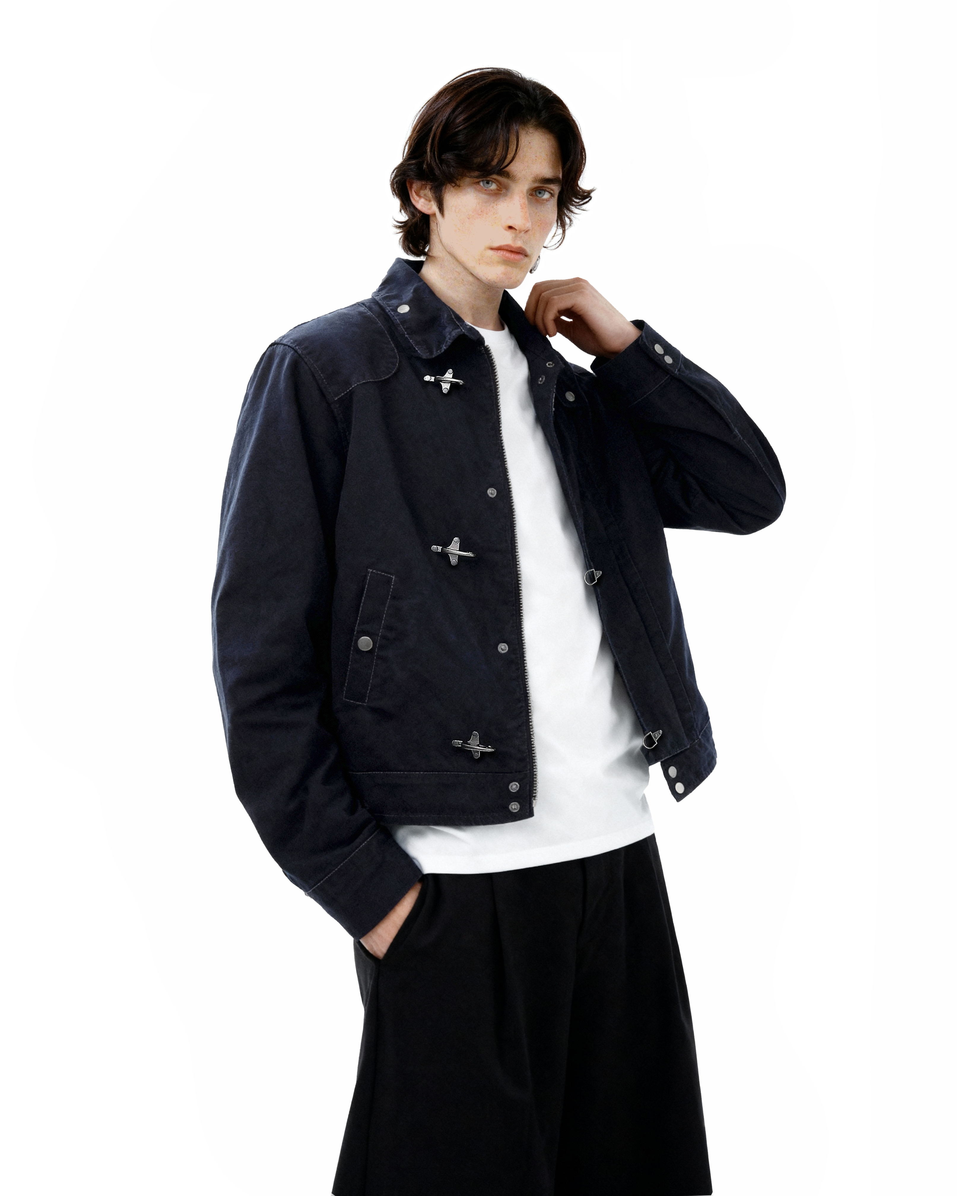 Fireman Clasp Utility Worker Jacket with Stand Collar