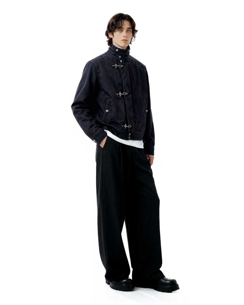 Fireman Clasp Utility Worker Jacket with Stand Collar