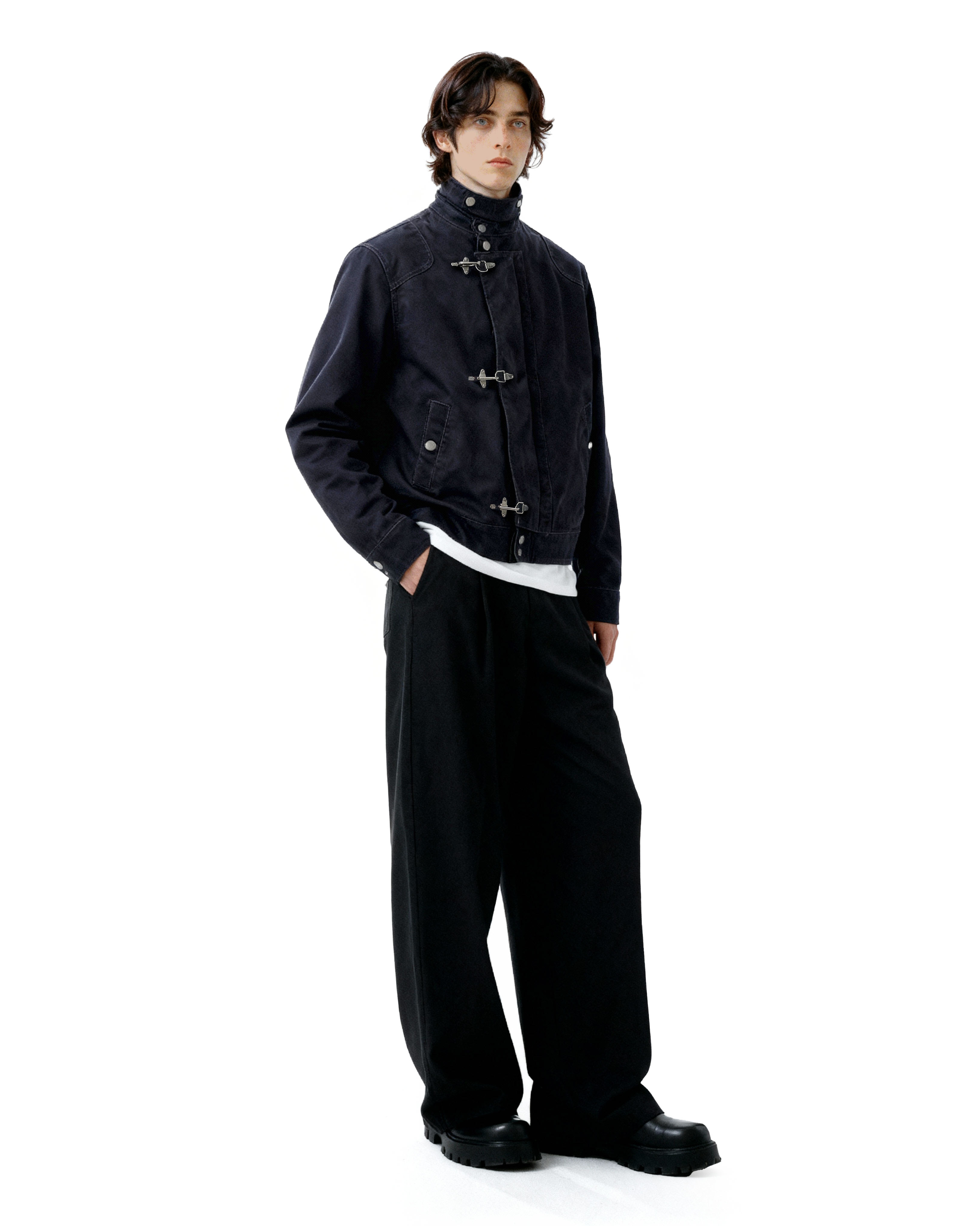 Fireman Clasp Utility Worker Jacket with Stand Collar