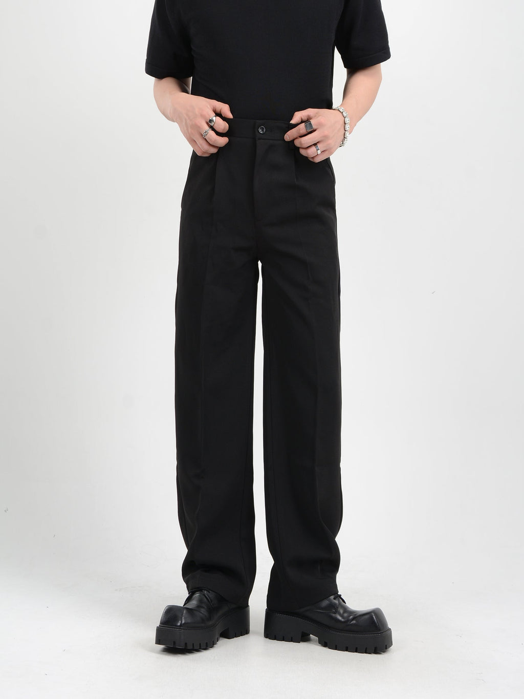 Classic Narrow-Fit Straight-Leg Trousers
