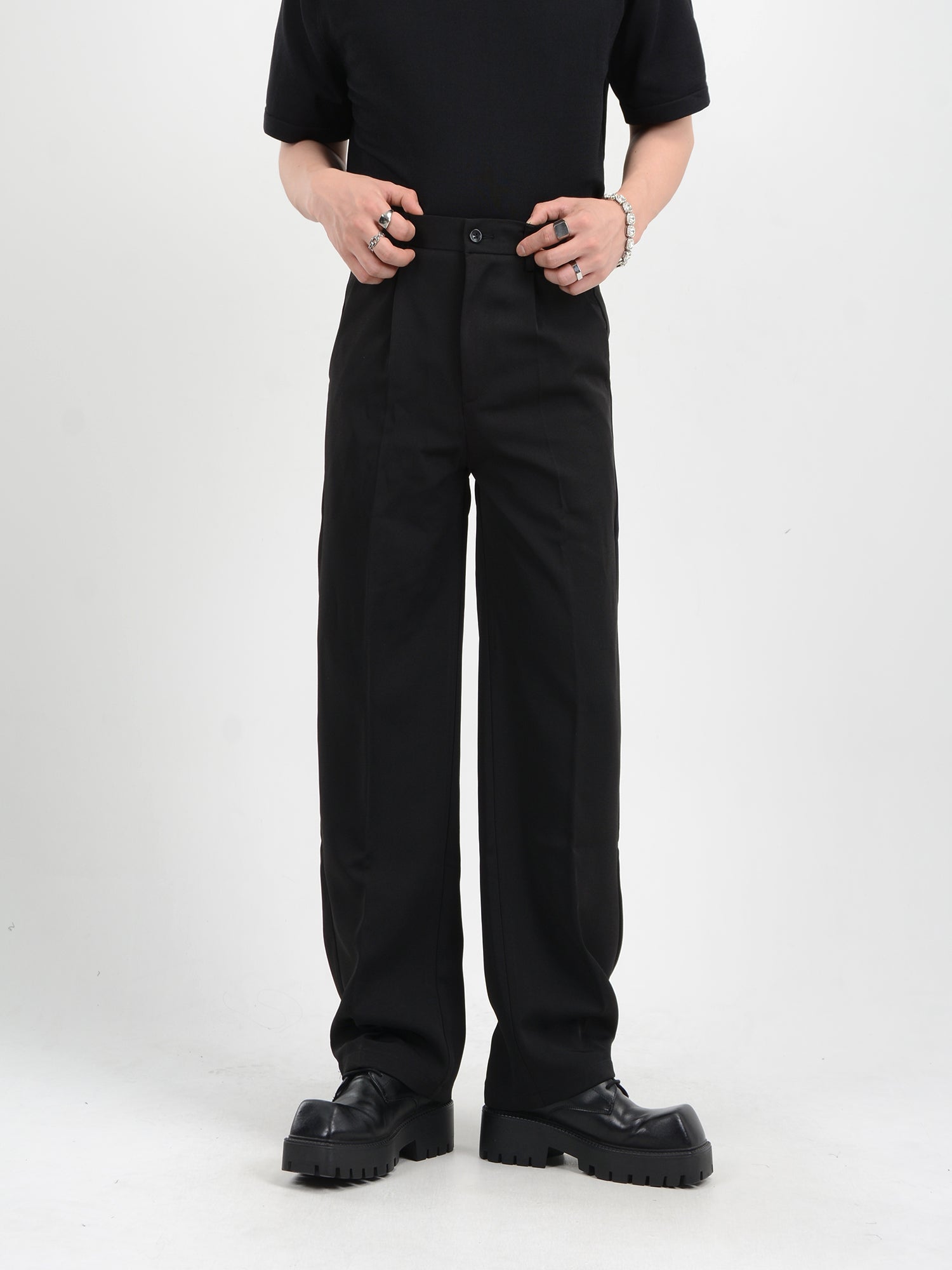 Classic Narrow-Fit Straight-Leg Trousers
