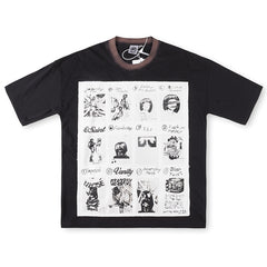 SAINT VANITY Multi-Panel Collage Graphic Short-Sleeve T-Shirt - Black