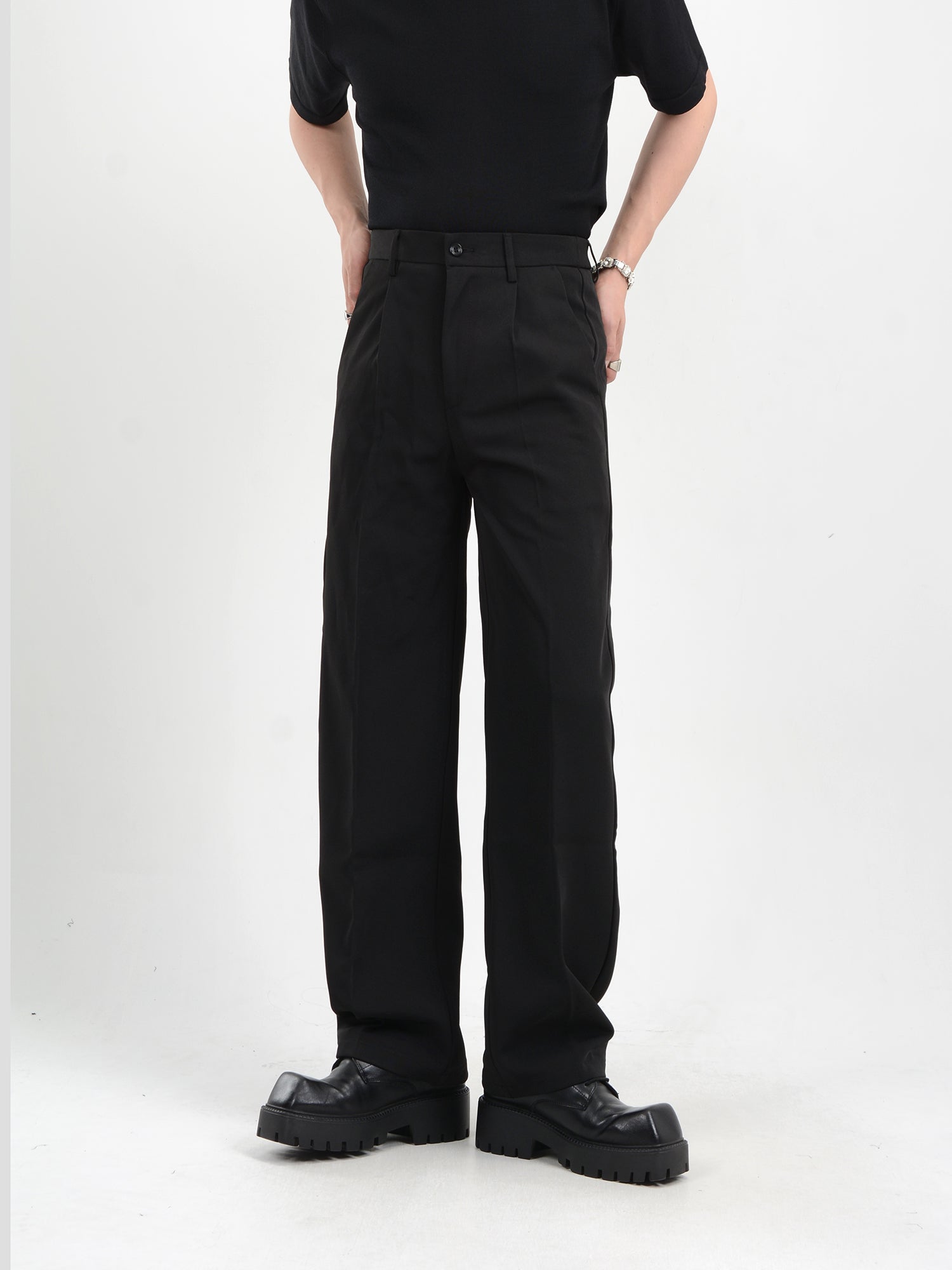 Classic Narrow-Fit Straight-Leg Trousers