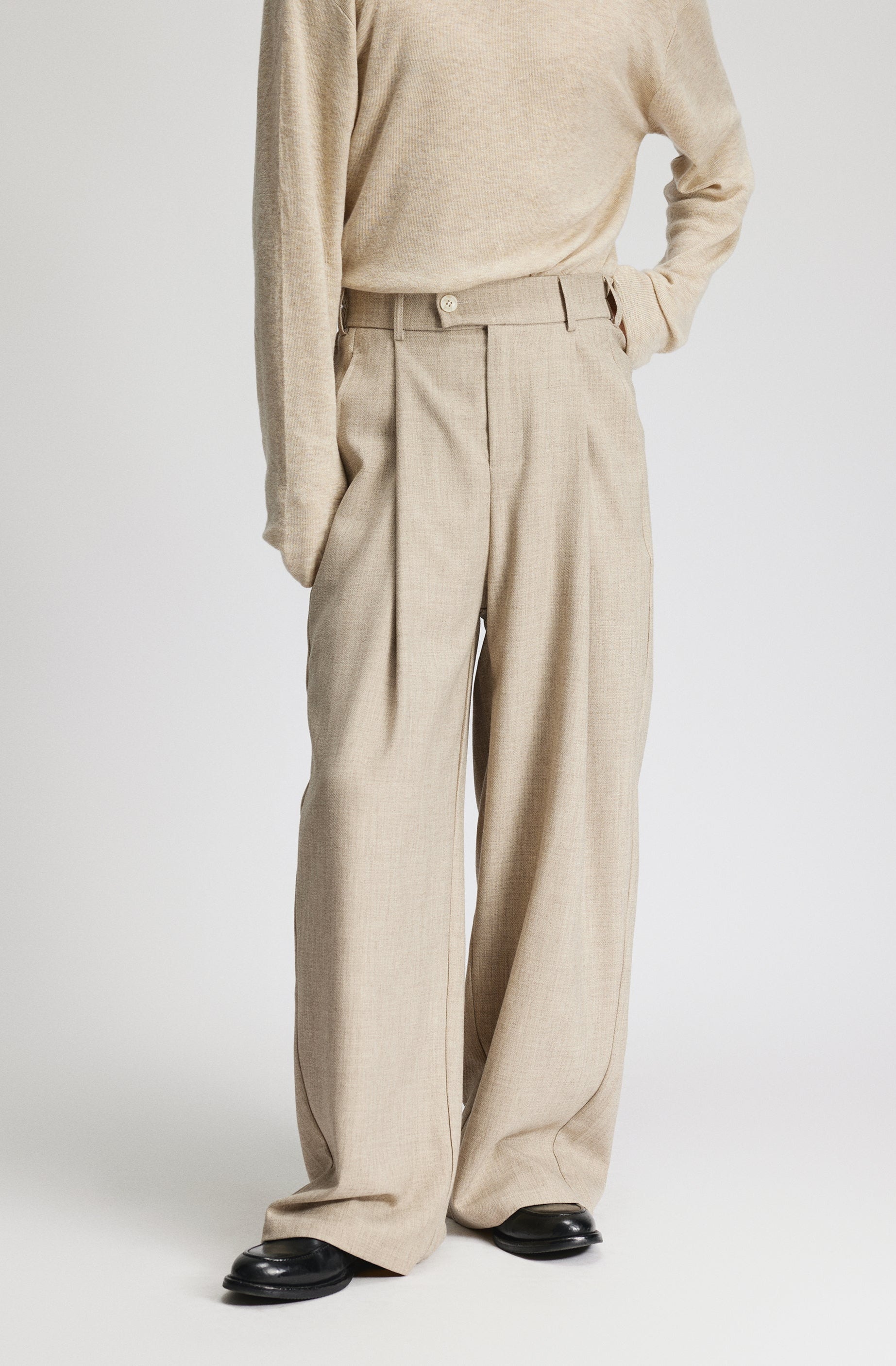 High-Waist Pleated Wide Leg Pants