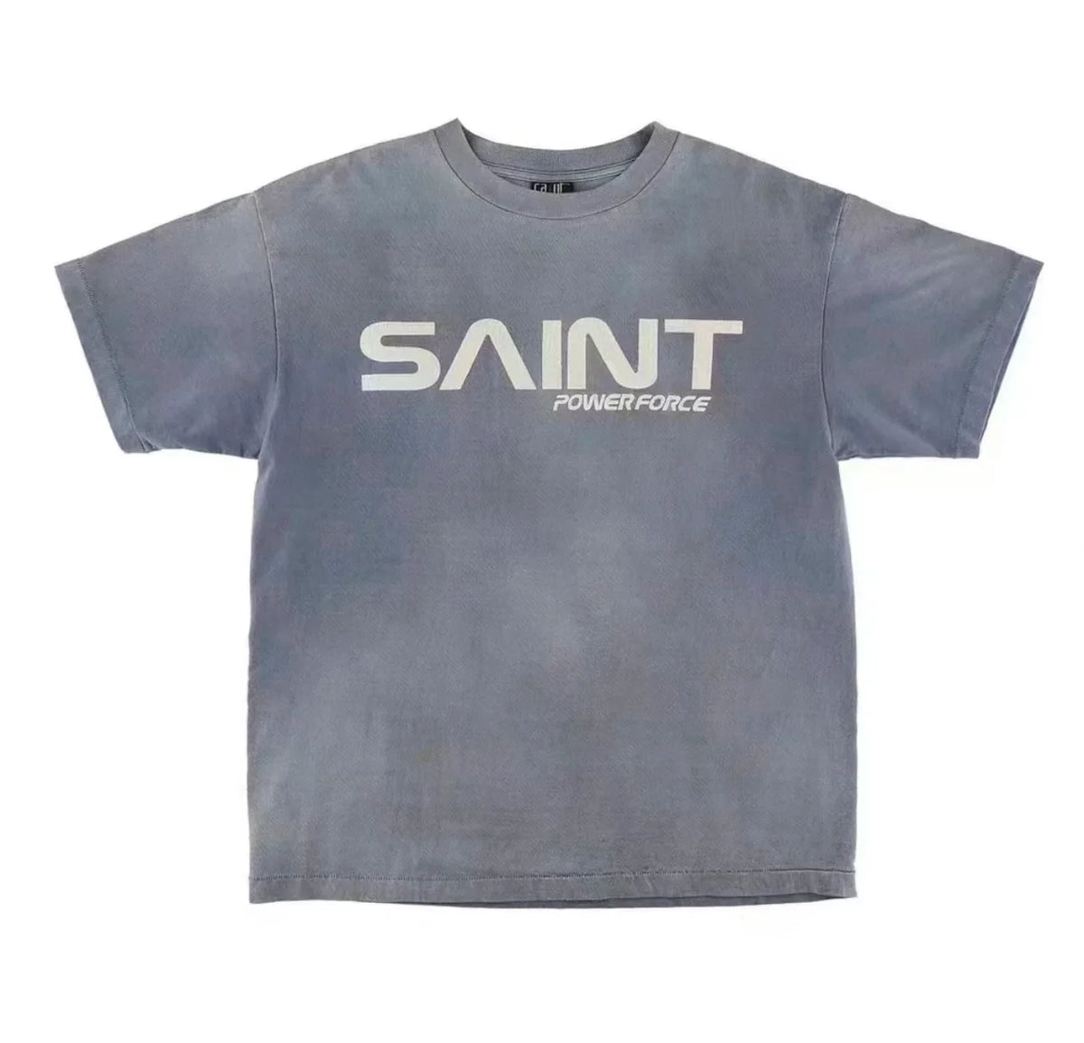 Saint Michael "SAINT POWERFORCE" Vintage T-Shirt - Grey-Blue