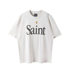 Saint Michael "Saint" Logo & Apple Vintage T-Shirt - Off-White