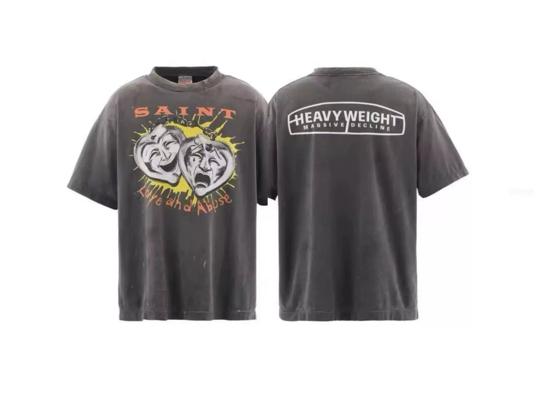 Saint Michael Drama Mask & HEAVYWEIGHT T-Shirt - Black