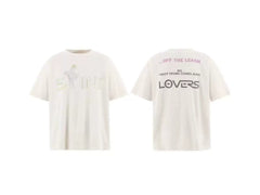 Saint Michael Neon Outline & "OFF THE LEASH LOVERS" Vintage  T-Shirt - Off-White