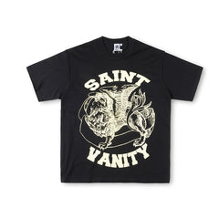 SAINT VANITY Winged Creature Graphic Short-Sleeve T-Shirt - Black / Cream