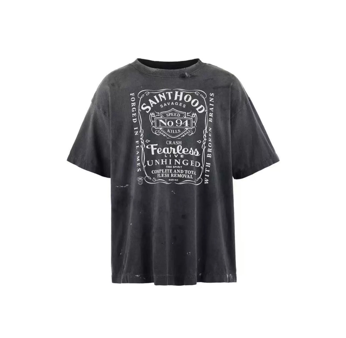 Saint Michael "SAINTHOOD" Vintage  T-Shirt - Black