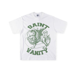 SAINT VANITY Winged Creature Graphic Short-Sleeve T-Shirt - White / Green