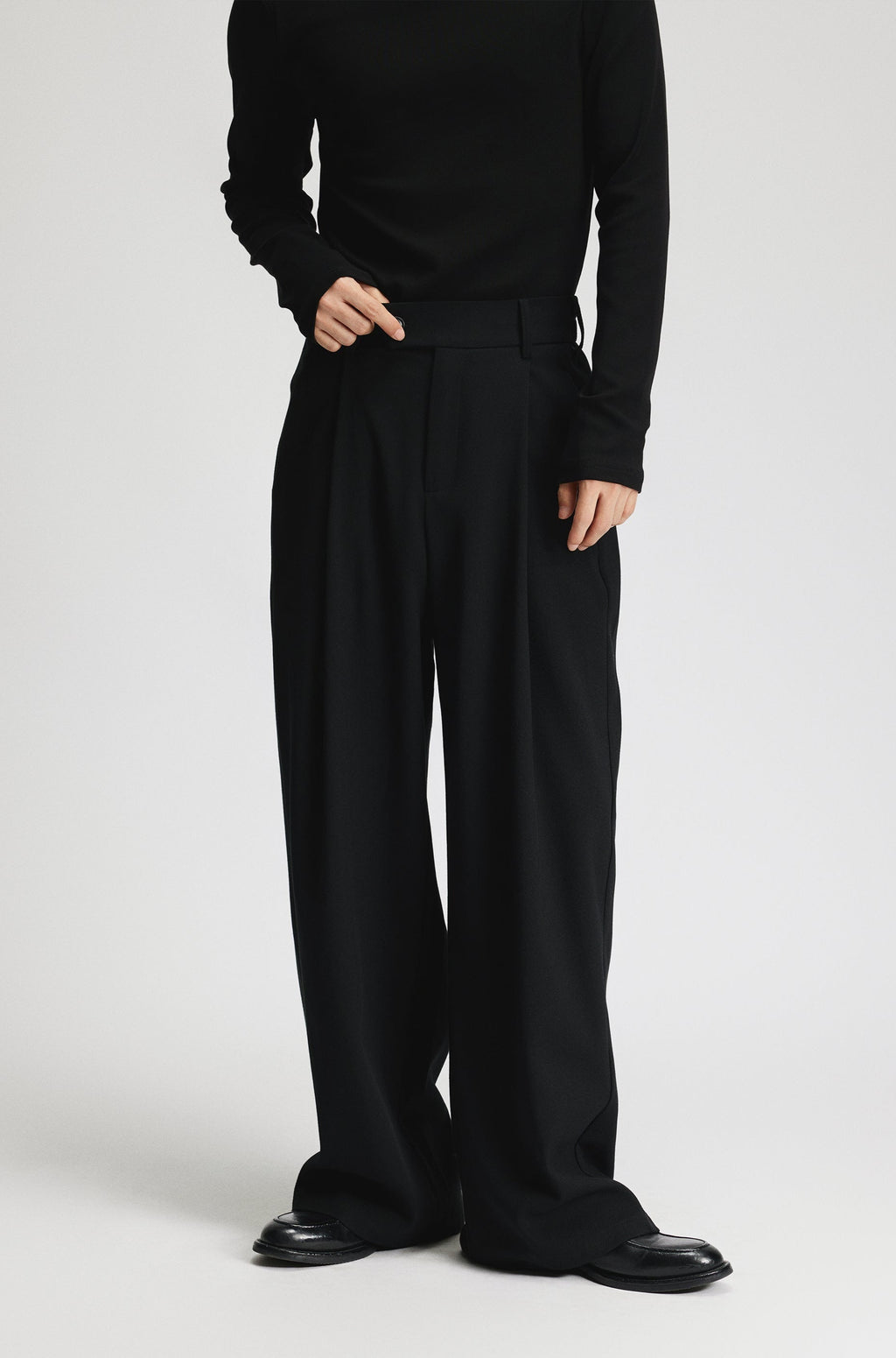 High-Waist Pleated Wide Leg Pants