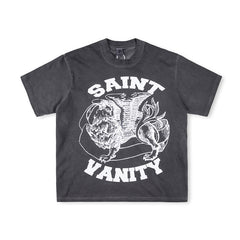 SAINT VANITY Winged Creature Graphic Short-Sleeve T-Shirt - Dark Grey
