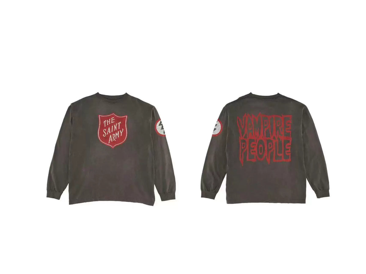 Saint Michael "THE SAINT ARMY" & "VAMPIRE PEOPLE" Long Sleeve - Black