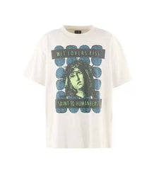 Saint Michael Religious Art Graphic Vintage T-Shirt - Off-White