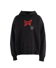 Saint Michael Red Script "SAINT" Hoodie - Black