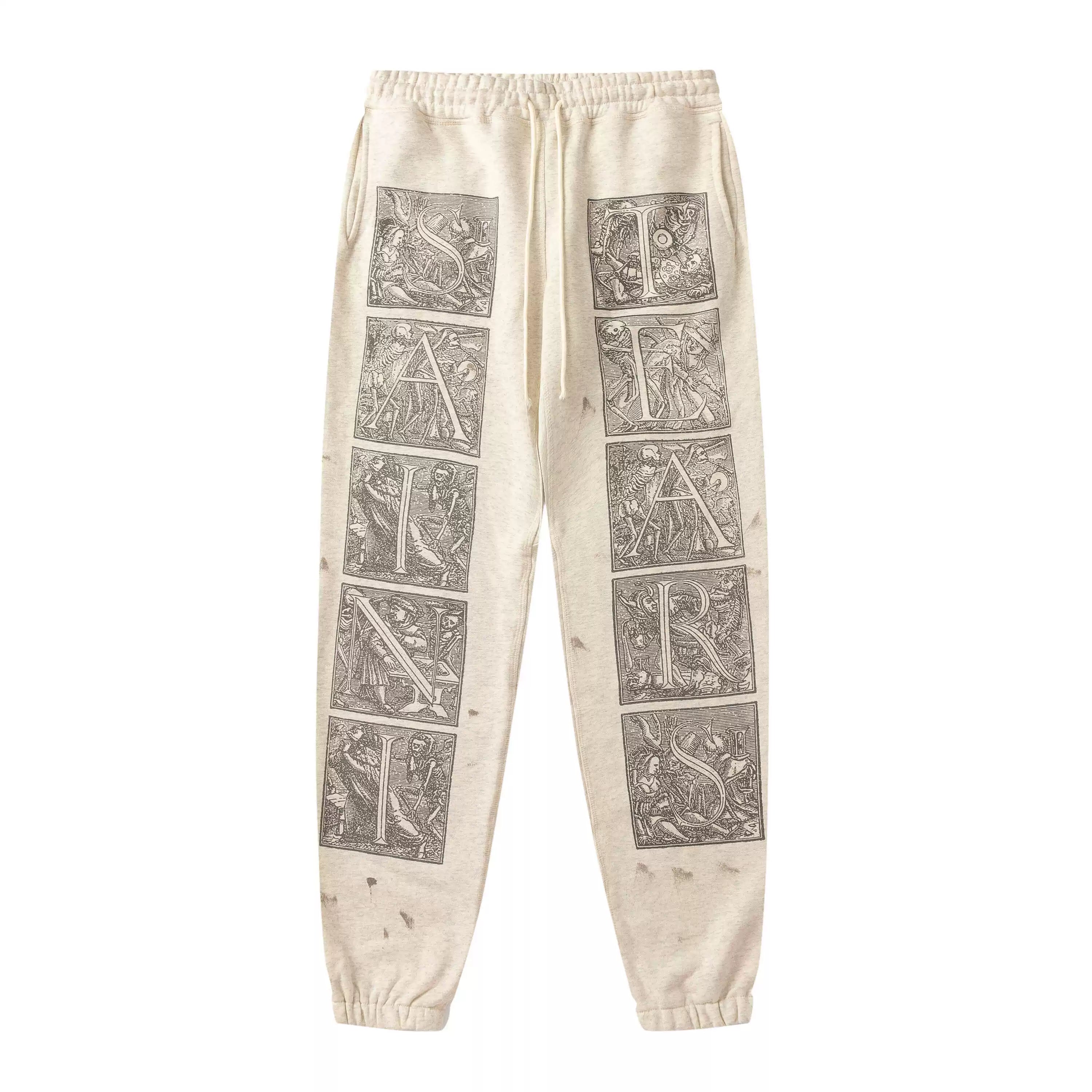 Saint Michael Distressed Graphic Sweatpants - Off-White