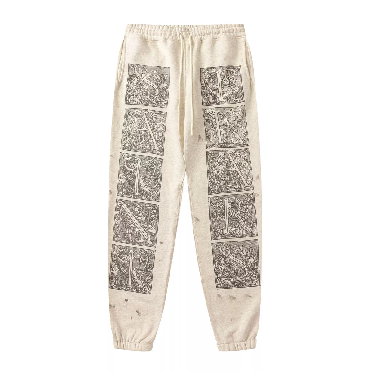Saint Michael Distressed Graphic Sweatpants - Off-White