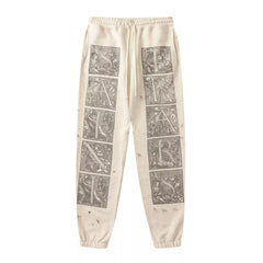 Saint Michael Distressed Graphic Sweatpants - Off-White