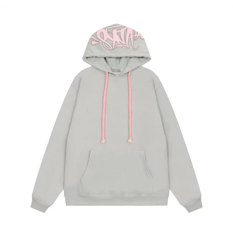 Syna World Hood Graphic Pullover Hoodie (Grey)