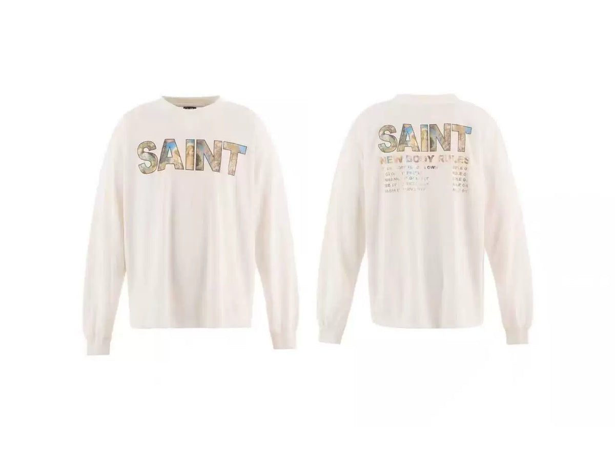 Saint Michael Landscape Collage Long Sleeve - Off-White