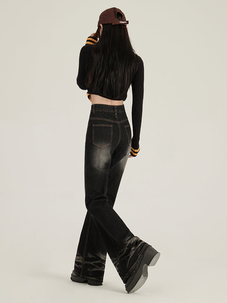 Ash Faded Slim Flare Jeans