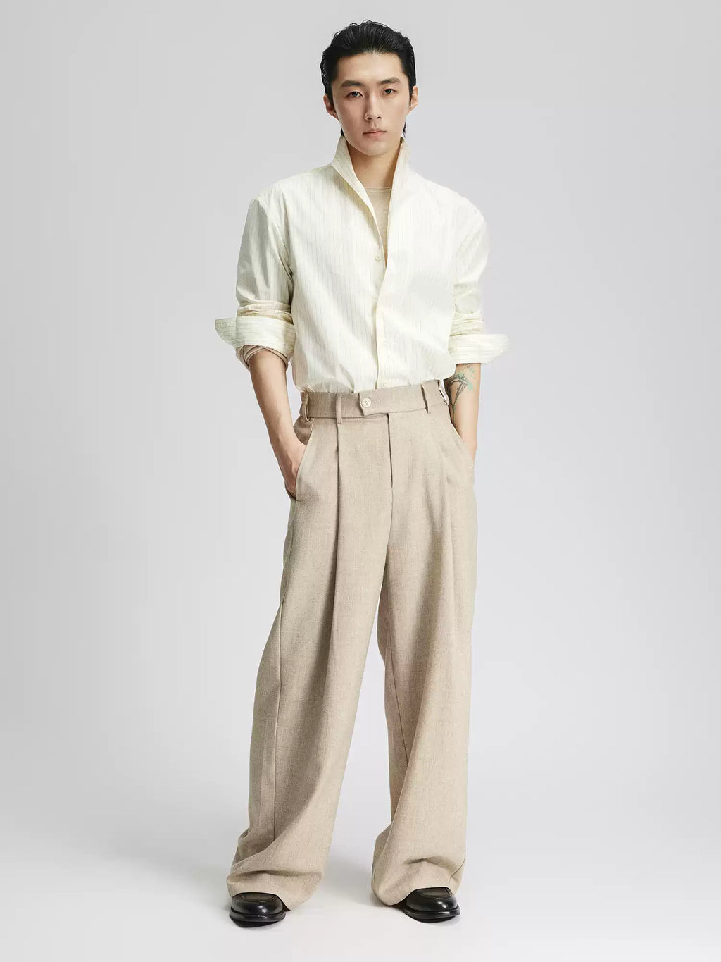 High-Waist Pleated Wide Leg Pants