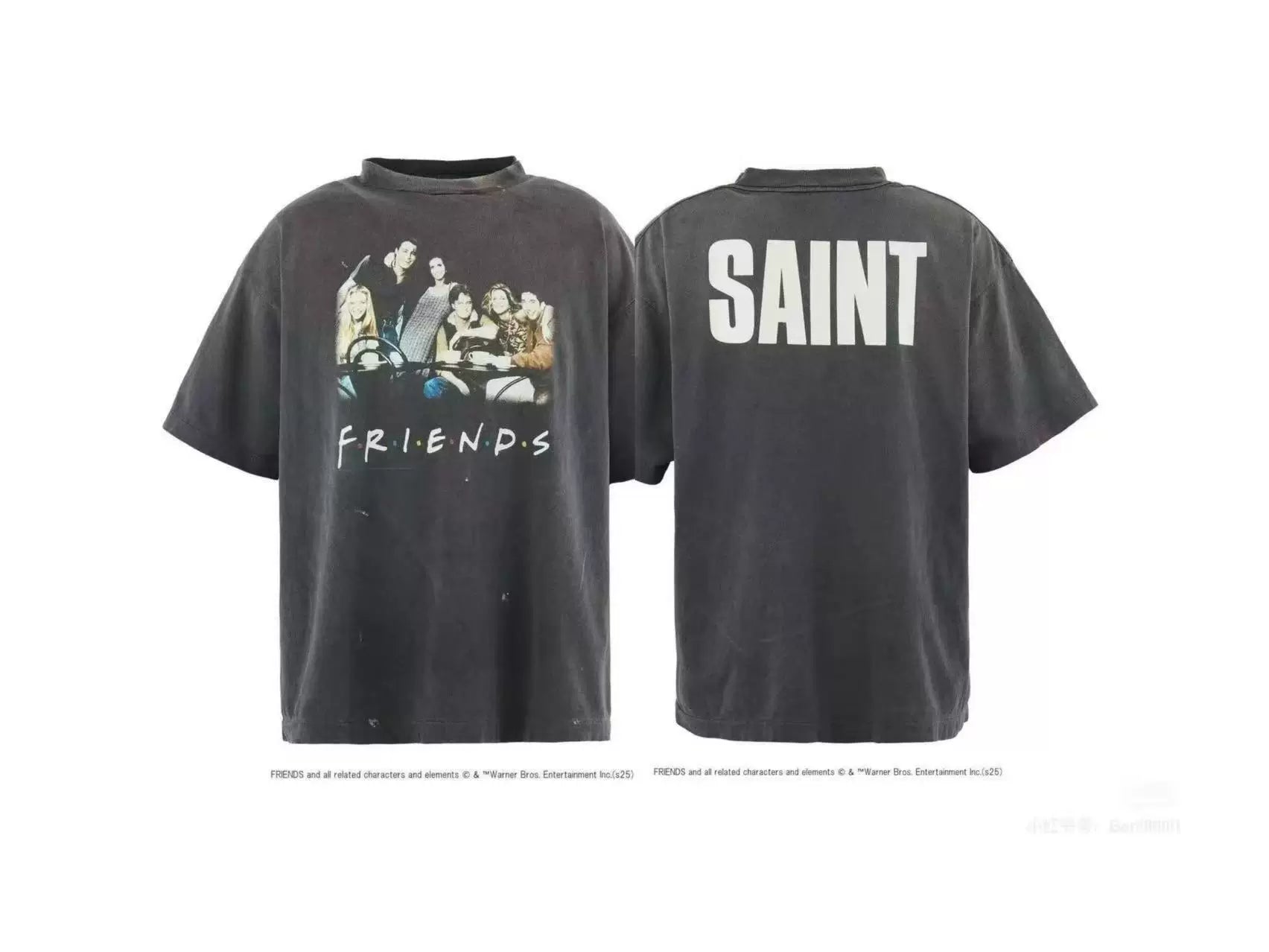 Saint Michael x Friends TV Show Collaboration Vintage T-Shirt - Black
