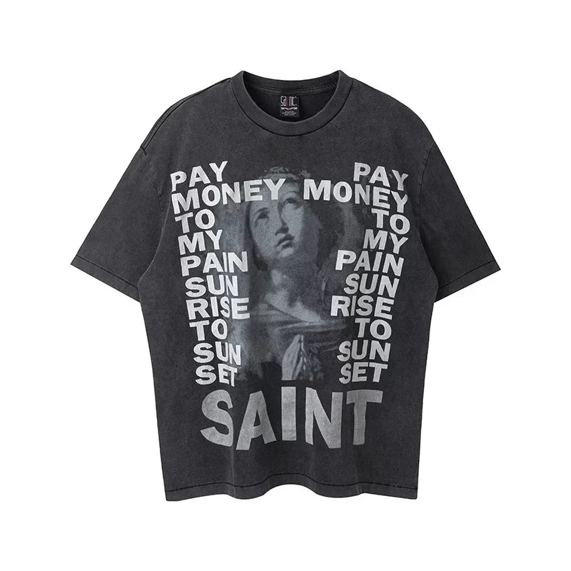Saint Michael x Pay money To my Pain Collaboration Vintage T-Shirt - Black