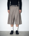 Pleated Rivetted Bermuda Shorts