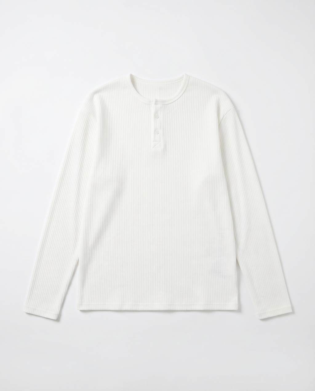 Ribbed Knit Henley Collar Sweater
