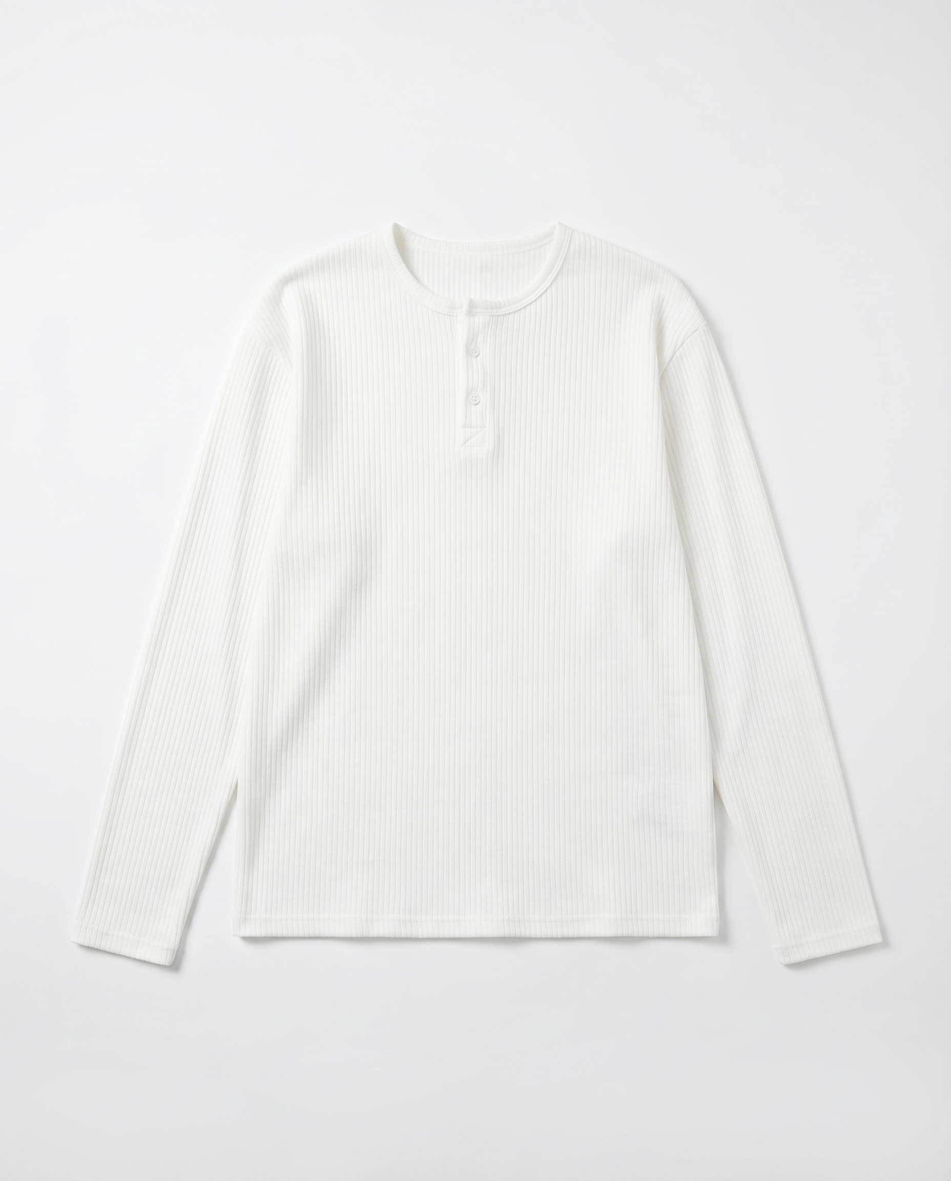 Ribbed Knit Henley Collar Sweater
