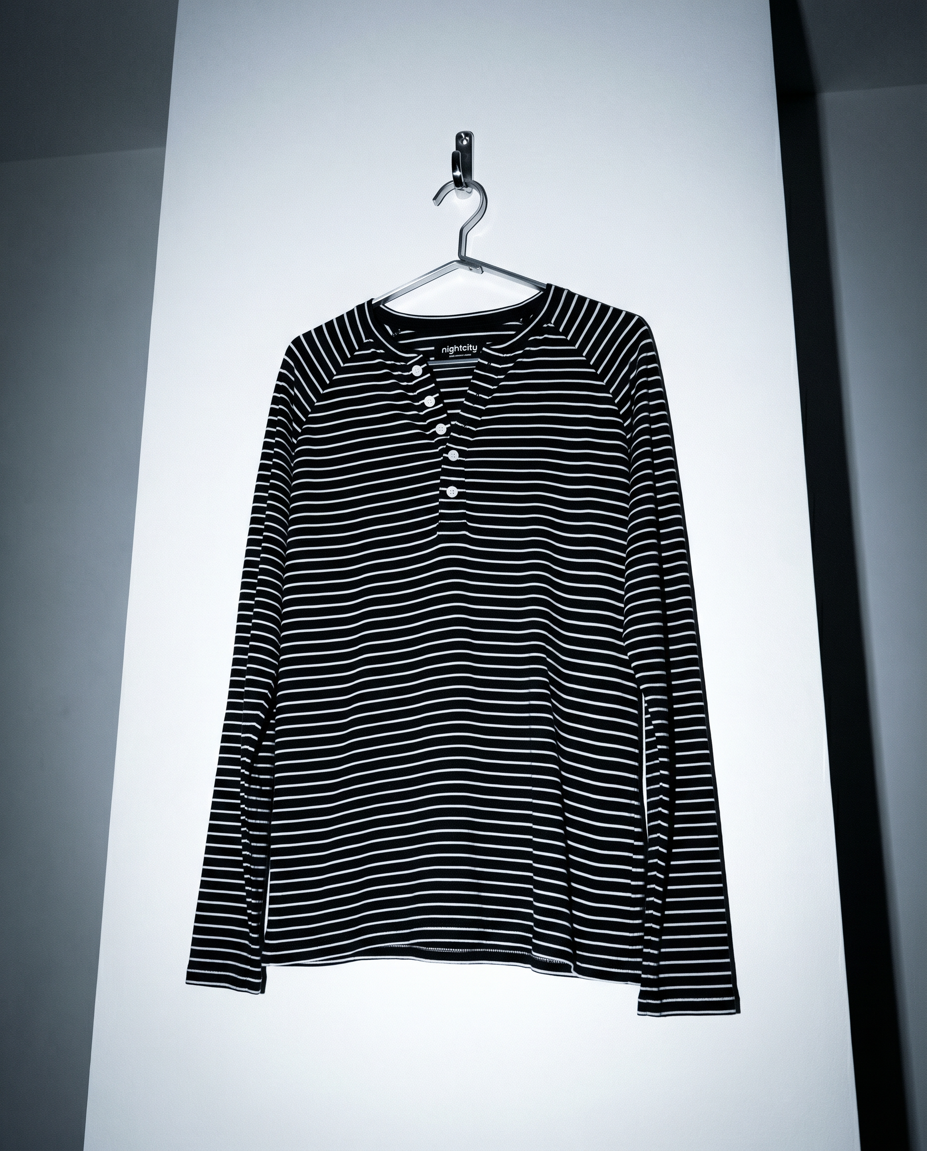 Striped Long Sleeve Raglan Henley