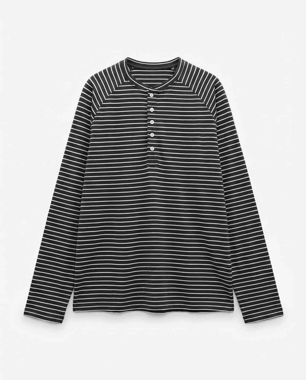Striped Long Sleeve Raglan Henley