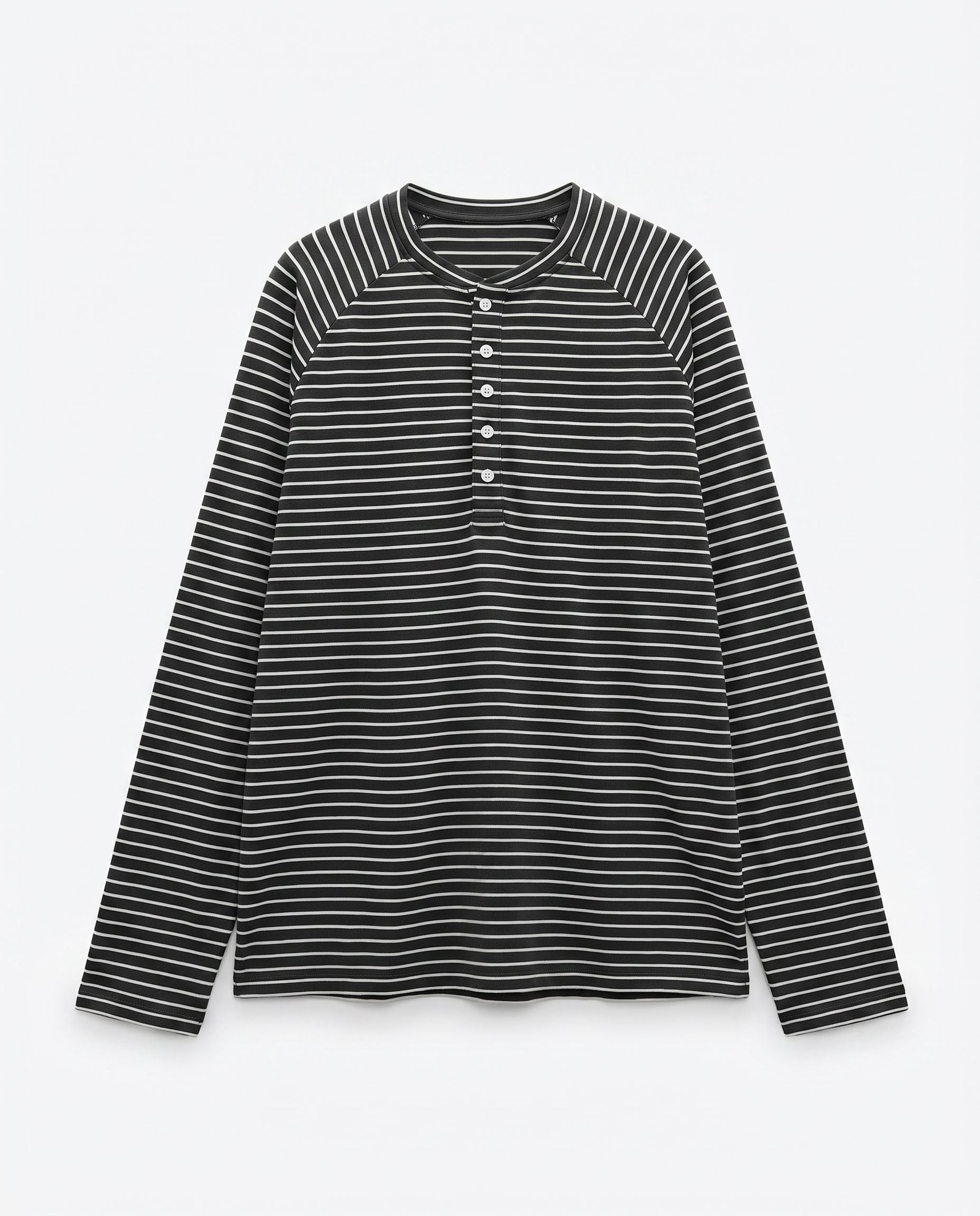 Striped Long Sleeve Raglan Henley