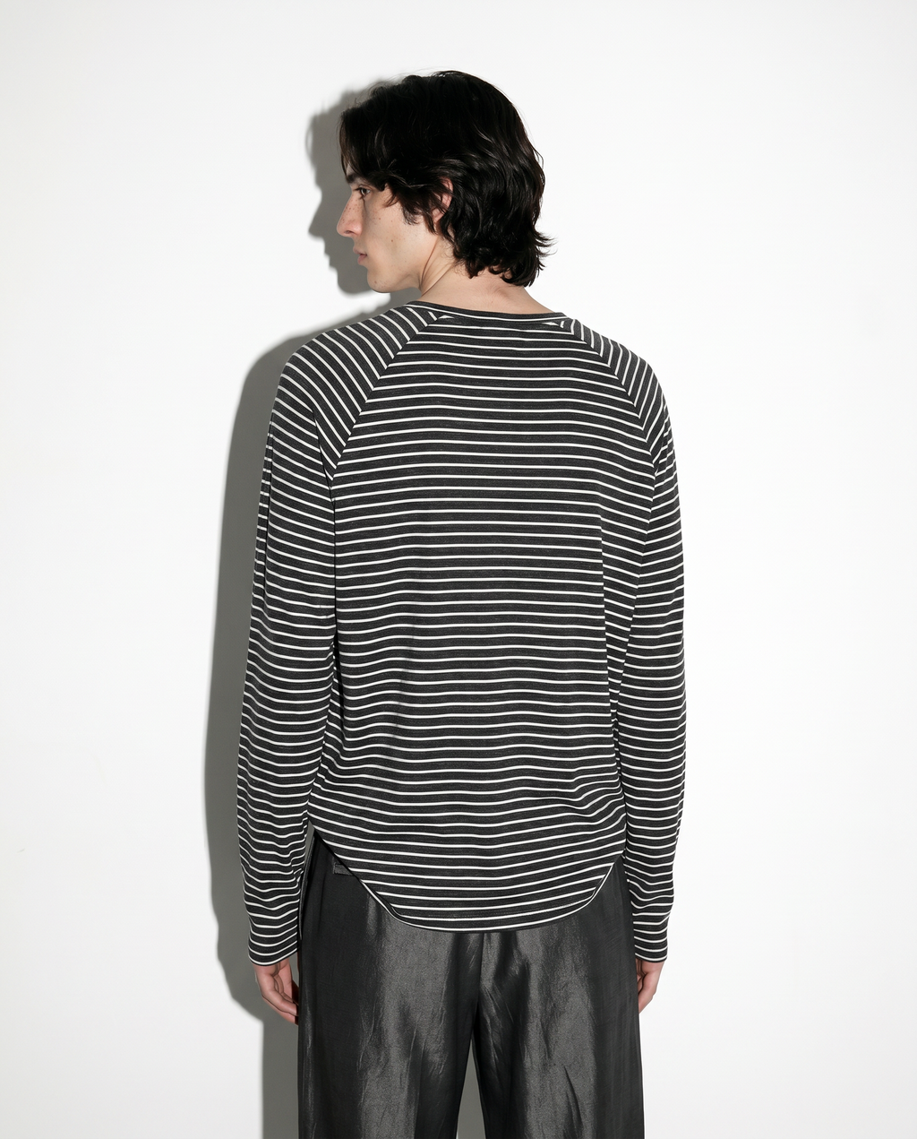 Striped Long Sleeve Raglan Henley