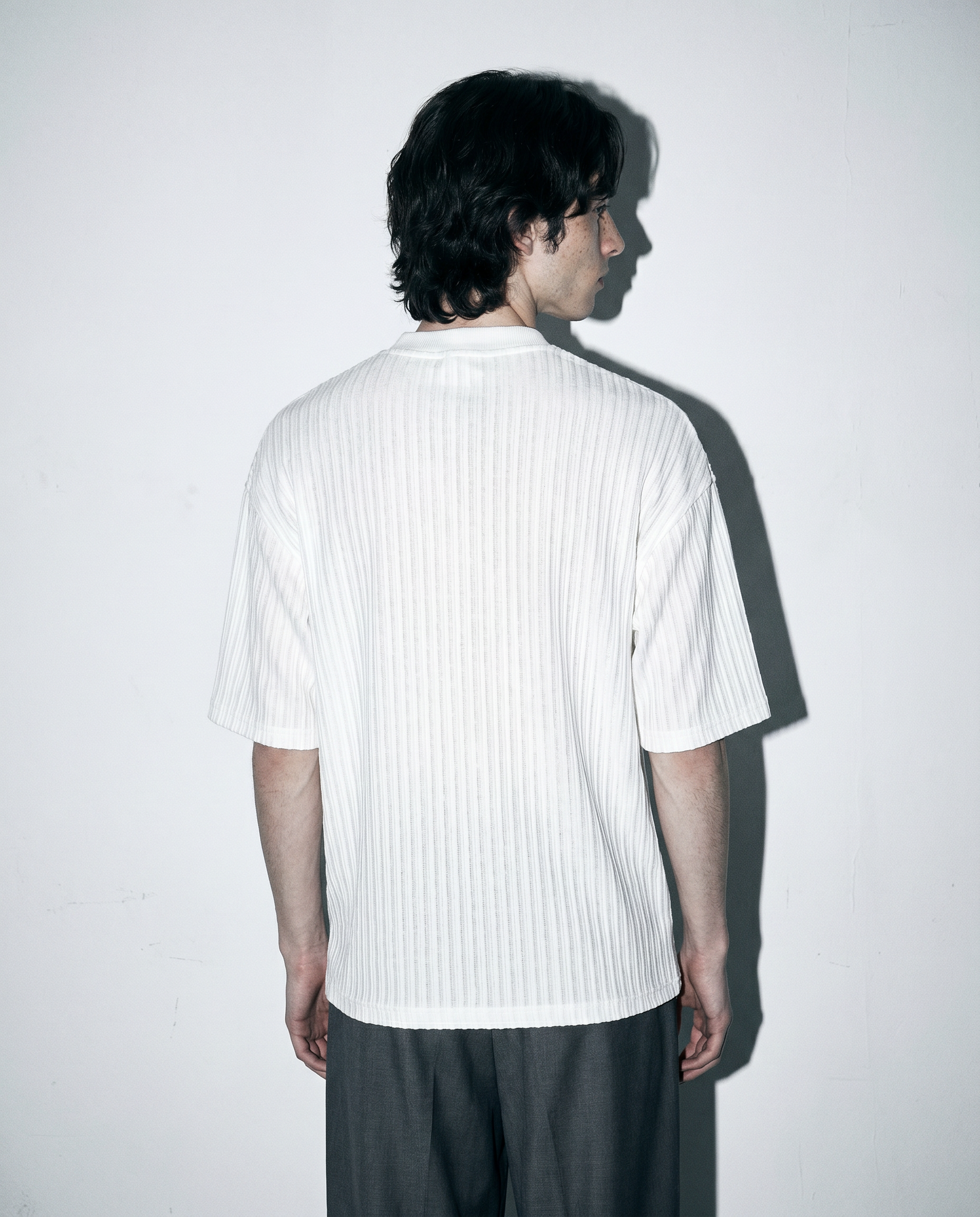 Textured Ribbed Henley Half Sleeve Top
