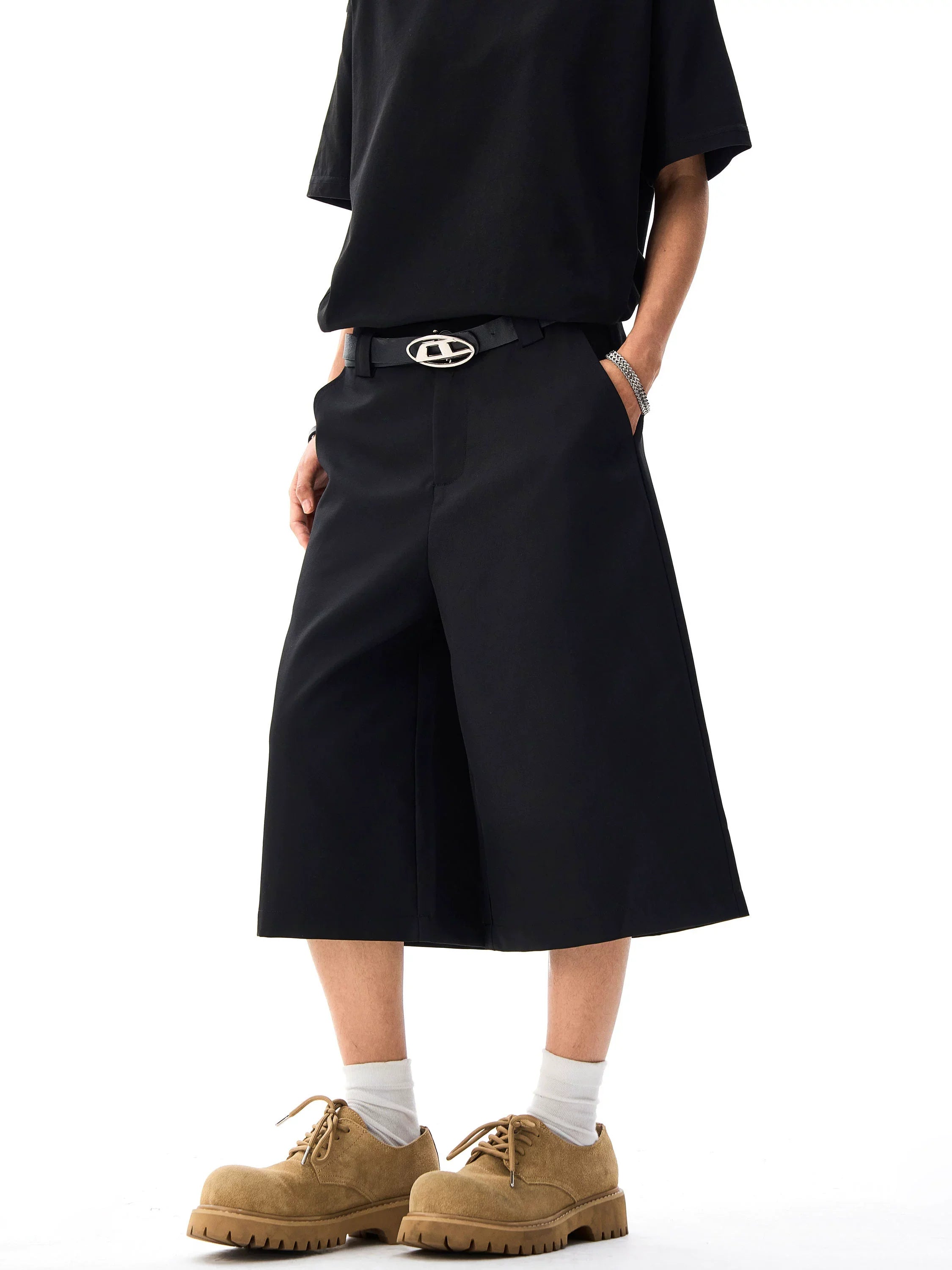 Wide Leg Tailored Bermuda Shorts