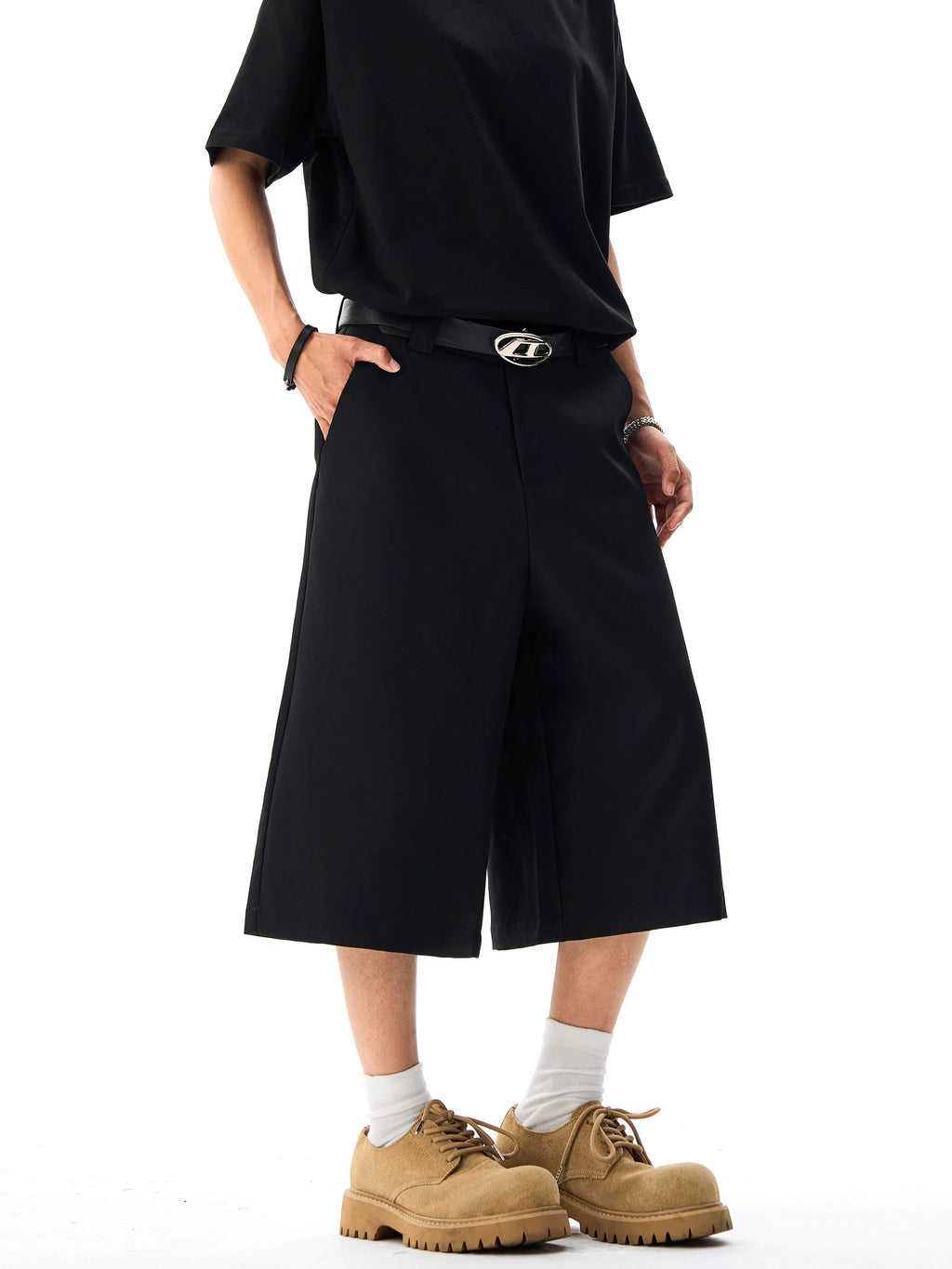 Wide Leg Tailored Bermuda Shorts