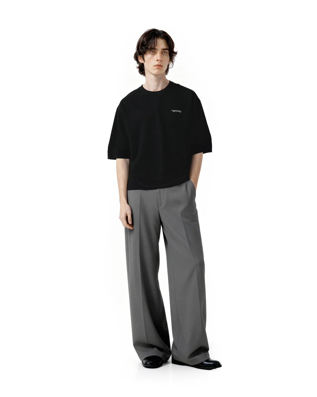 Cropped Oversized Nightcity Logo Cotton T-Shirt
