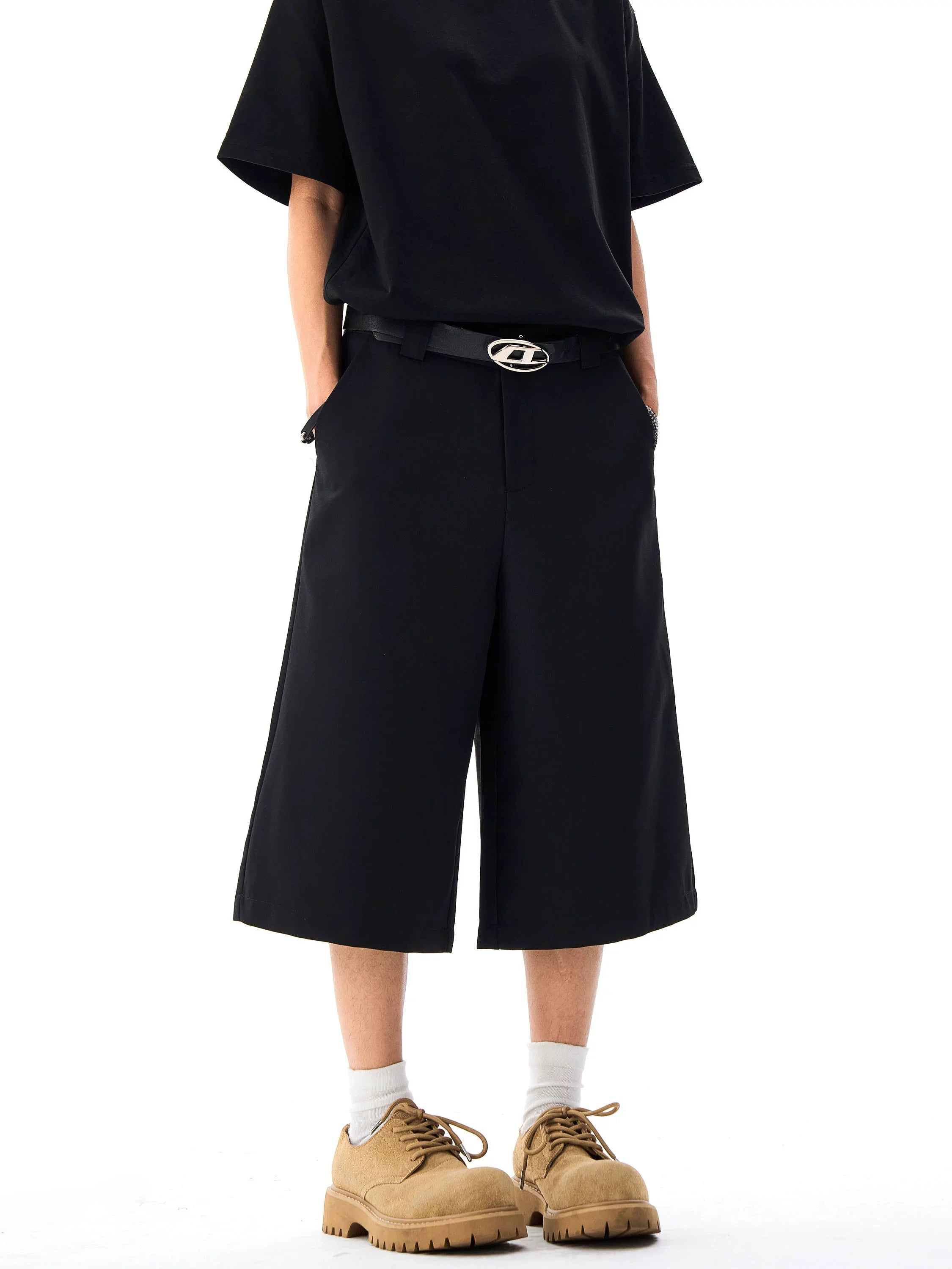 Wide Leg Tailored Bermuda Shorts